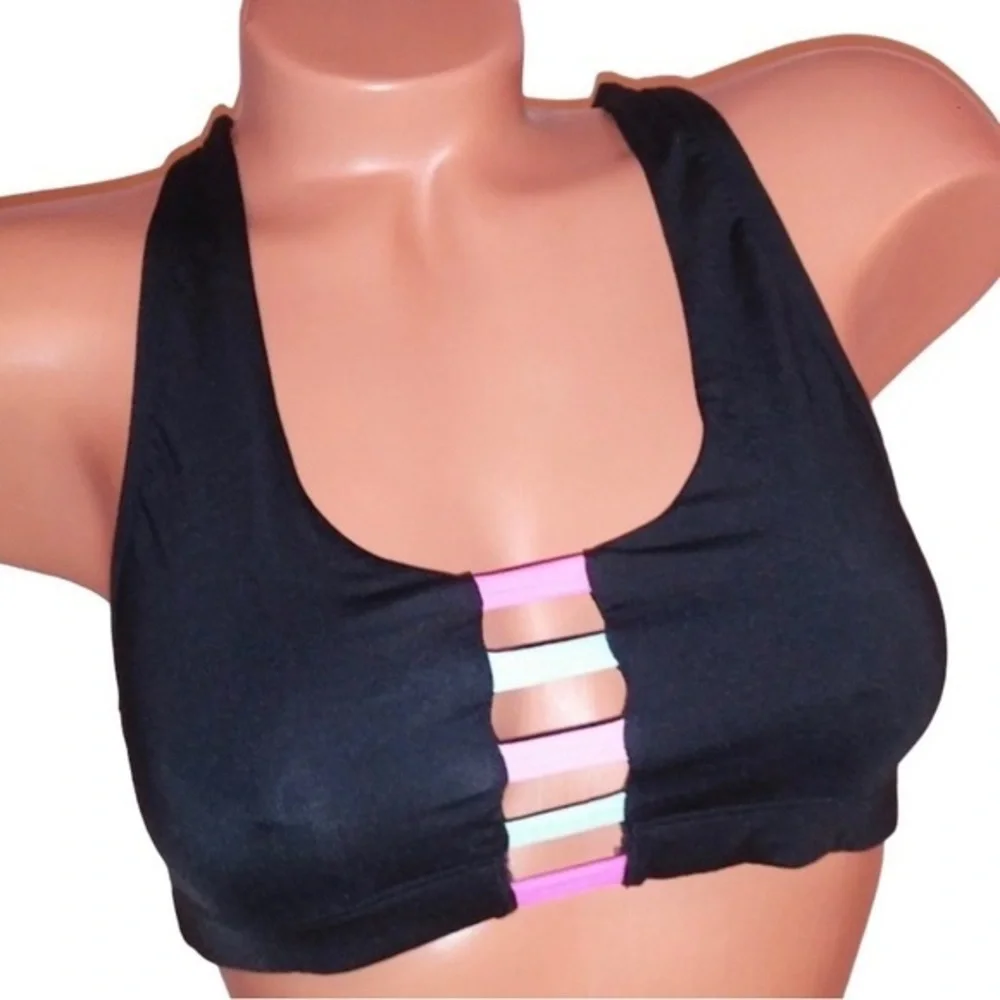 Victoria’s Secret PINK Black Retro 90’s Sports Bra Size small